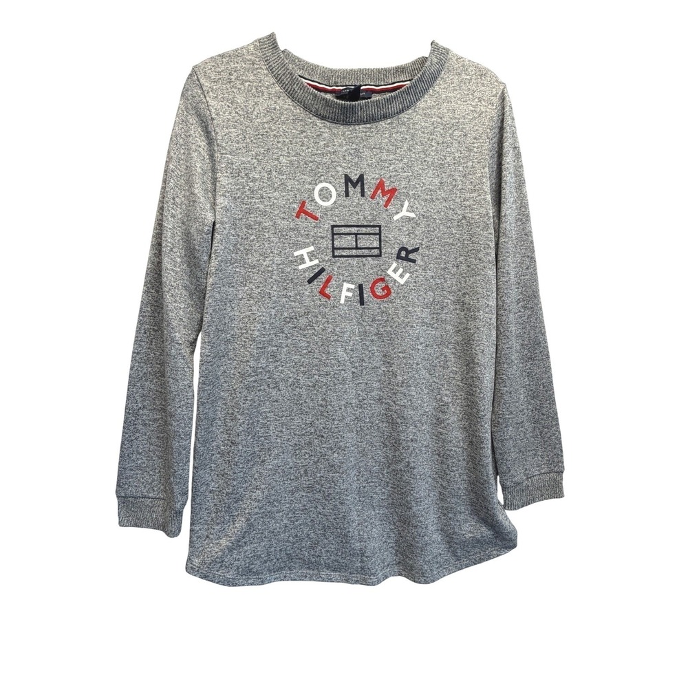Tommy Hilfiger Women's Gray Heathered Crew‎ Neck Long Sleeve Sweatshirt Size M